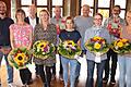 Ehrung im Kitzinger Rathaus: (vorne) Sachgebietsleiter Personal und Organisation, Norman Liebeskinder, Edith Rössner (40 Jahre), Franziska Schlier (15 Jahre), Christine Kaiser, Dr. Eva Erben (je 25 Jahre), Caroline Wirsing (15 Jahre), (hinten) OB Stefan Güntner, Werner Rössert (Verabschiedung in Rente), Alexander Berg (15 Jahre) und Klaus Schneider (Rente).