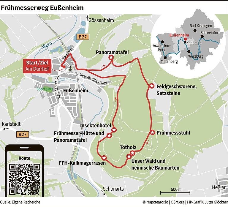Ausflugstipps im Herbst: Zwischen Wald und Weinbergen bei Eußenheim unterwegs auf den Spuren des Frühmessers