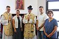 Ein paar Tage weilte der Generalvikar der Diözese Trondheim in Stadtlauringen und bekam von der Pfarrei auch eine Spende für seine Arbeit in Norwegen. Im Bild: Pfarrer Eugen Daigeler (von links), Manuela Neubert, Generalvikar Ole Martin Stamnestro, Thomas Nöth und Jutta Hub.