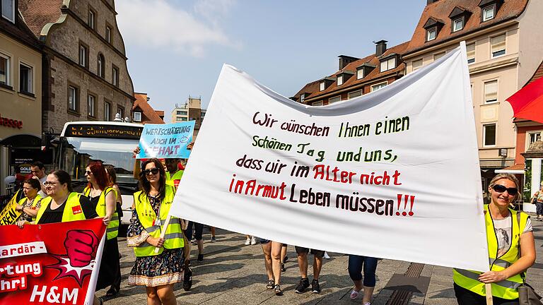 Verdi Streik des Einzelhandels in Schweinfurt