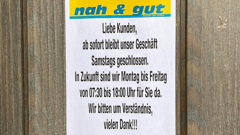 Seit Februar hat die 'nah & gut'-Filiale in Mellrichstadt schon samstags geschlossen. Es war laut Chef Martin Schlembach der umsatzschwächste Tag der Woche. Seit Februar hat die 'nah & gut'-Filiale in Mellrichstadt schon samstags geschlossen. Es war laut Chef Martin Schlembach der umsatzschwächste Tag der Woche. 