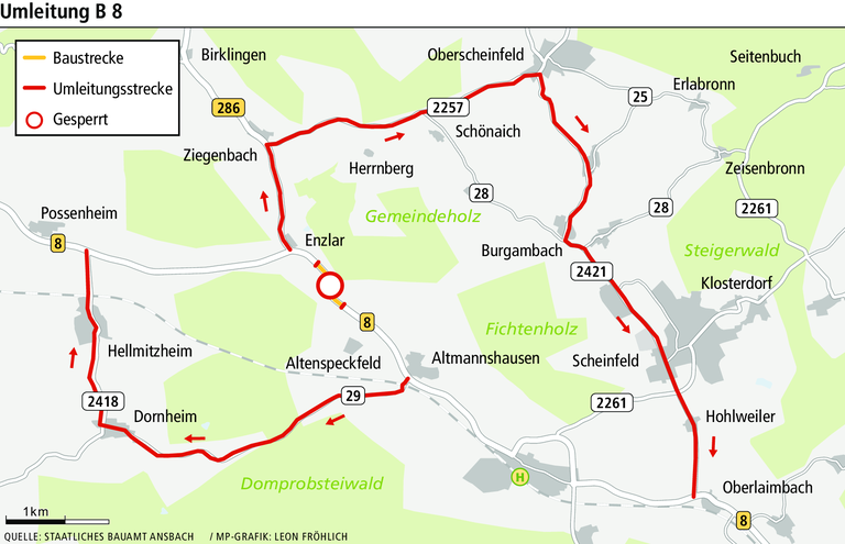 Ärger wegen neuer B-8-Baustelle bei Enzlar Ärger wegen neuer B-8-Baustelle bei Enzlar
