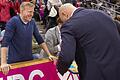 Steffen Liebler (links) und Denis Wucherer bei der Baskets-Partie in Bonn.