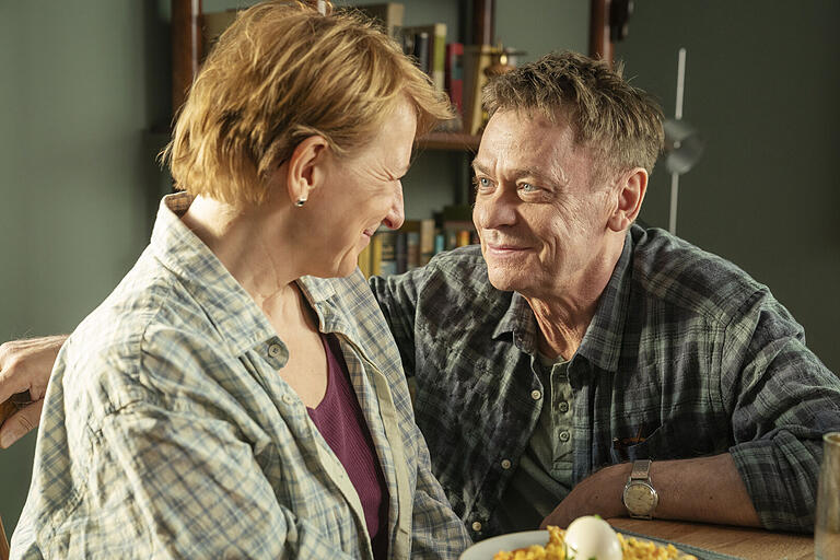 Dagmar Manzel und Sylvester Groth im Franken-'Tatort'. Dagmar Manzel und Sylvester Groth im Franken-'Tatort'.