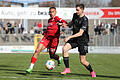 Fussball, Regionalliga Bayern, SV Viktoria Aschaffenburg - FC Würzburger Kickers       -  v.li.: Benyas Solomon Junge-Abiol (FC Würzburger Kickers), Veit Klement (SV Viktoria Aschaffenburg)