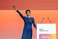 Bundesparteitag BSW       -  Sahra Wagenknecht stimmt ihre Partei auf den Wahlkampf ein und wird bejubelt.