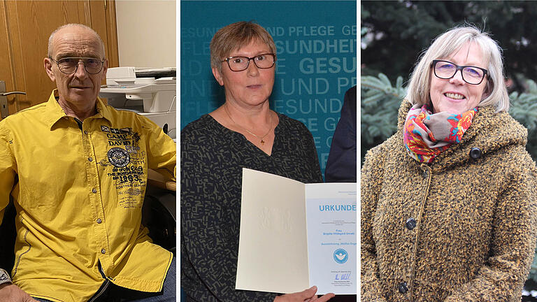 Harald Krug, Brigitte Unrath und Theresia Merz (von links) wurden in Würzburg ausgezeichnet.