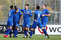 WFV-Logo       -  Der Würzburger FV von links: Fazdel Tahir, Torschütze Joseph Mensah, Cristian Dan, Adrian Istrefi und Tim Lorenz (alle Würzburger FV) bejubeln das Tor zum 1:0.
Foto: Frank Scheuring/foto2press
