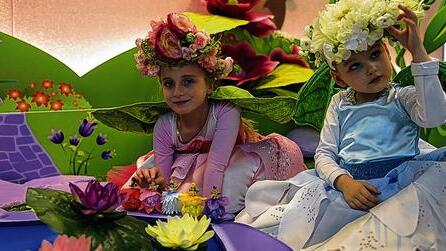 Wie im Märchen: Josephine und Maja spielen mit kleinen Blumen-Feen auf der Nürnberger Spielwarenmesse. Hersteller von klassischem Spielzeug kämpfen um die Gunst der Kinder.