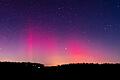 Polarlichter über Main-Spessart fotografiert von Fotograf Hans-Georg Barsch von einer Anhöhe zwischen Thüngen und Retzstadt in Richtung Norden.
