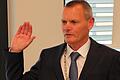 Offizieller Antritt: Bürgermeister Thomas Stamm legt im Mai 2020 den Diensteid im Stadtrat ab.