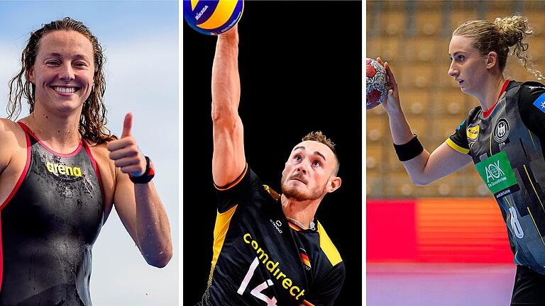 Dieses Unterfranken-Trio ist bei den Olympischen Spielen in Paris dabei: (von links) Leonie Beck, Moritz Karlitzek und Mia Zschocke.&nbsp;&nbsp;