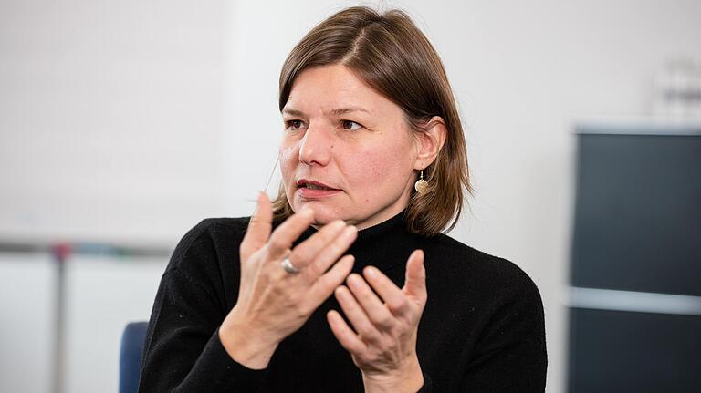 Manuela Rottmann, Grünen-Bezirkschefin und Bundestagsabgeordnete beim  Redaktionsbesuch in der Main-Post.