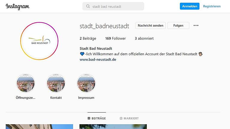 Auch über das soziale Netzwerk Instagram gibt es neuerdings aktuelle Informationen aus der Stadt Bad Neustadt.&nbsp;