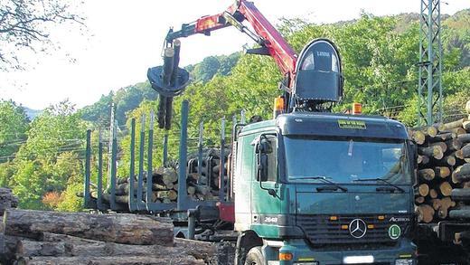 Einfach aufladen und weg: Moderne GPS-Technik kann dafür sorgen, dass es so einfach nicht geht und Holzdiebstähle erschweren. In einem Fall bei Langenleiten wurde jetzt der Holzdieb schon nach mehreren Stunden überführt. Das als Beispiel dienende Archivbild zeigt allerdings keinen Holzdiebstahl, sondern einen ganz regulären Holztransport.