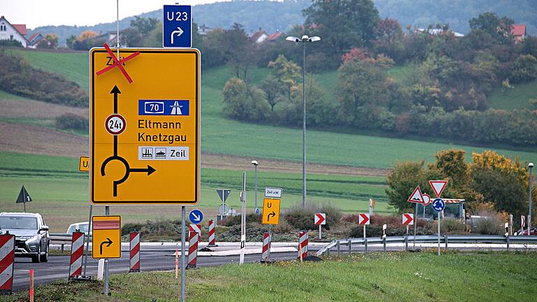 An der Staatsstraße 2447 zwischen Haßfurt und Zeil: Am 'Autobahnkreisel' kommt es zu Bauarbeiten. An der Staatsstraße 2447 zwischen Haßfurt und Zeil: Am 'Autobahnkreisel' kommt es zu Bauarbeiten. 