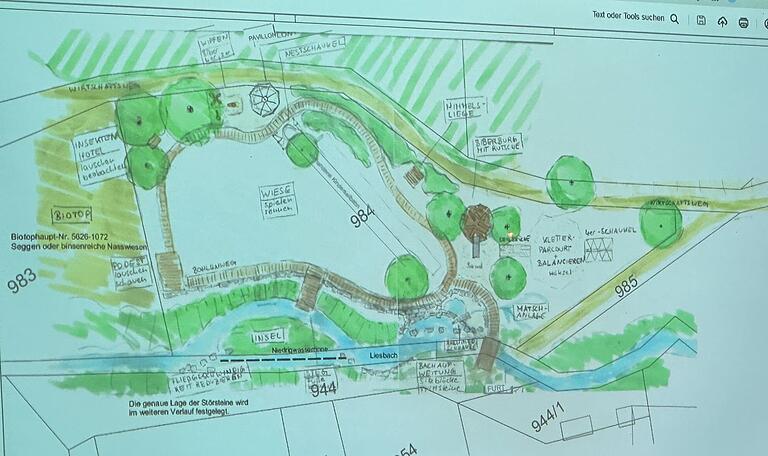 So sehen die Planenden den neuen Naturerlebnis- und Spielbereich am Spielplatz in der Ortsmitte von Burgwallbach. Die Planskizze nahm der Gemeinderat zur Kenntnis.