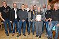 Ehrungen mit den Vereinsvorständen (von links): Markus Mohr, Mario Reichel, Gerhard Spiegel, Marc Heer, Rüdiger Ackermann, Johannes Spiegel, Ernst Popp, Konrad Landeck, Klaus Michel und Emil Bayer.