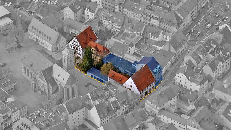 Das geplante Kulturforum am Martin-Luther-Platz verbindet drei Baudenkmäler miteinander: In Blau sind die Bauten eingezeichnet, die abgerissen und durch einen Neubau ersetzt werden sollen. Das geplante Kulturforum am Martin-Luther-Platz verbindet drei Baudenkmäler miteinander: In Blau sind die Bauten eingezeichnet, die abgerissen und durch einen Neubau ersetzt werden sollen.