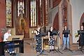 Das Jubiläum 50 Jahre Junge Kantorei St. Andreas Karlstadt gestalteten die Sängerinnen (im Bild von links) Susanne Mohr (Leitung), Johanna Greis, Tamara Deißenberger und Eva-Maria Greis, am Piano begleitet von Bernhard Seelbach (rechts), mit einem Abschiedskonzert in der Stadtkirche Karlstadt.