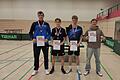 Sieger und Platzierte der Jungen 19, Einzel (von links): 4. Johannes Zacharias (SV Geroldshausen), 3. Till Schumacher (TG Höchberg), 2. Bjarne Doose (TSV Gerbrunn) und 1. David Paulini (TSG Waldbüttelbrunn).