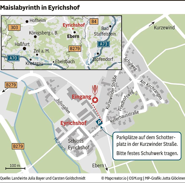 Willkommen auf Irrwegen: In Eyrichshof können sich Besucher ab sofort in ein 4 Hektar großes Maislabyrinth wagen Willkommen auf Irrwegen: In Eyrichshof können sich Besucher ab sofort in ein 4 Hektar großes Maislabyrinth wagen