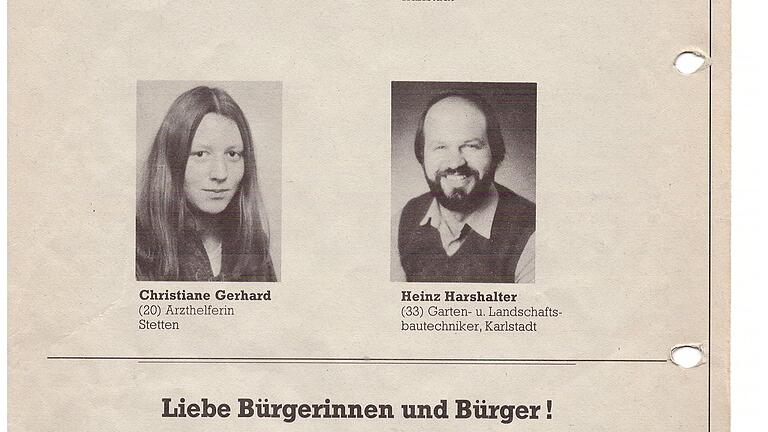 Stadtratsliste Grüne Karlstadt 1984 Stadtratsliste Grüne Karlstadt 1984