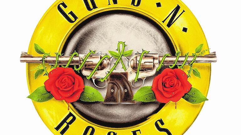 Live Nation Entertainment Guns N&apos; Roses Logo       -  Hingucker und Auslöser für Erinnerungen: Guns N'Roses, die Skandalrocker der 90er Jahre, spielten 1992 in Würzburg und vor wenigen Tagen in Mannheim. Ein Konzertvergleich.