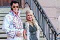 Mit Tolle statt Bart: Markus Söder als Elvis Presley neben seiner Frau Karin Baumüller-Söder.