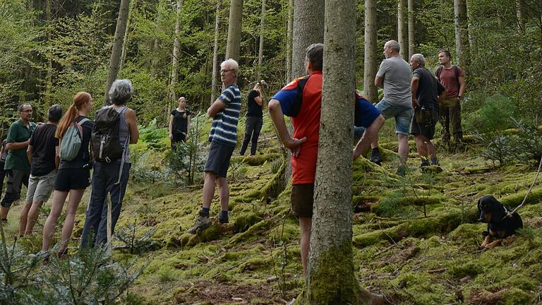 Das Thema Wasserrückhalt und Zukunftswald stand bei der Bürgerführung im Frammersbacher Staatswald im Fokus.