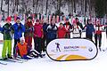 Gruppenbild mit Fritz Fischer in der Chiemgau-Arena.