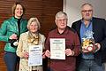 Gertraud Kraus und Rolf Träg wurden von MdB Anja Weisgerber und dem Ortsvorsitzenden Willi Warmuth geehrt.