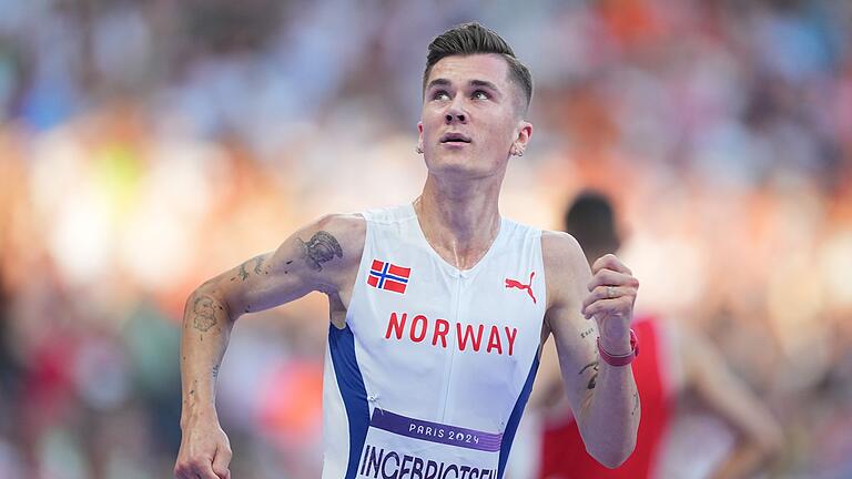Paris 2024 - Leichtathletik - Jakob Ingebrigtsen gewinnt Gold über 5000 Meter. Paris 2024 - Leichtathletik - Jakob Ingebrigtsen gewinnt Gold über 5000 Meter.