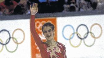 DDR-Star: Eiskunstläuferin Katarina Witt nach ihrem Olympiasieg 1984 in Sarajewo.