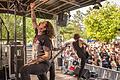 Würzburger Thrash Metal gab es am Samstag auf der Trailerstage von der Band Zerre. Die kleinere Bühne, ehemals Garagenbühne genannt, bediente auch in diesem Jahr wieder die alternativen Musikgenres am Umsonst und Draußen.