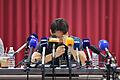 Pressekonferenz Son Jun-ho       -  Son wurde zuvor lebenslänglich in China wegen Manipulationsvorwürfen vom Fußball ausgeschlossen.