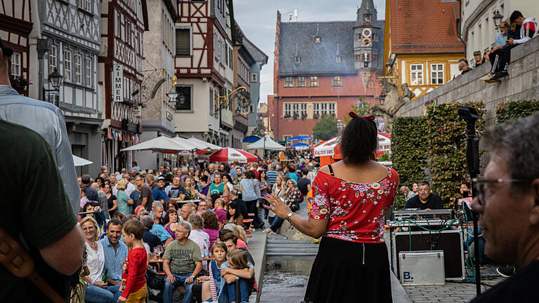 Ausgelassene Stimmung, starke Stimmen, viel Alkohol und massenweise glückliche Menschen bei der Ochsenfurter Musiknacht am Freitag, 2.8.2019