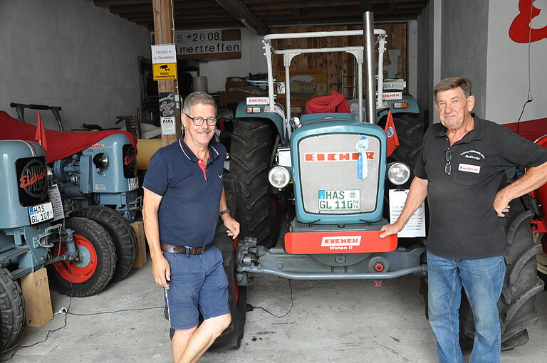 Die beiden Macher des zehnten Oldtimer-Bulldog-Treffens: Ewald Nicklaus (links) und Georg Lindner Die beiden Macher des zehnten Oldtimer-Bulldog-Treffens: Ewald Nicklaus (links) und Georg Lindner
