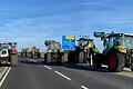 Bauernprotest in Mellrichstadt: Am Autobahnzubringer und den Zufahrten dorthin zeigten die örtlichen Landwirte und Transportunternehmen, was sie von den Sparplänen der Regierung in ihren Branchen halten.