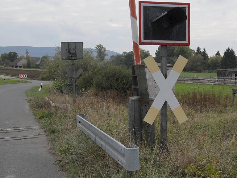 Die Bahnstrecke von Gerolzhofen nach Kitzingen bei Kleinlangheim.&nbsp;