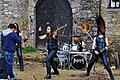 Kamera läuft: Die Metal-Band Majesty hat sich die Geyer-Bühne als Drehort für ihr Musikvideo ausgesucht.