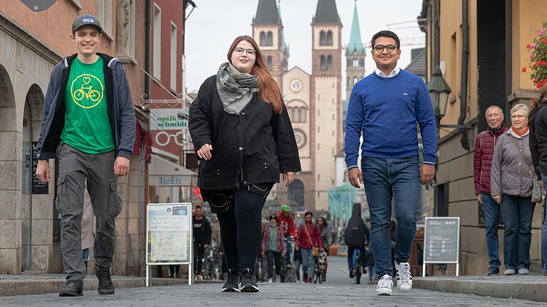 Aufbruch in die Zeit nach Angela Merkel: Samuel Kuhn (Grüne Jugend), Anna Tanzer (Jusos) und Tobias Dutta (JuLis; von links).&nbsp;