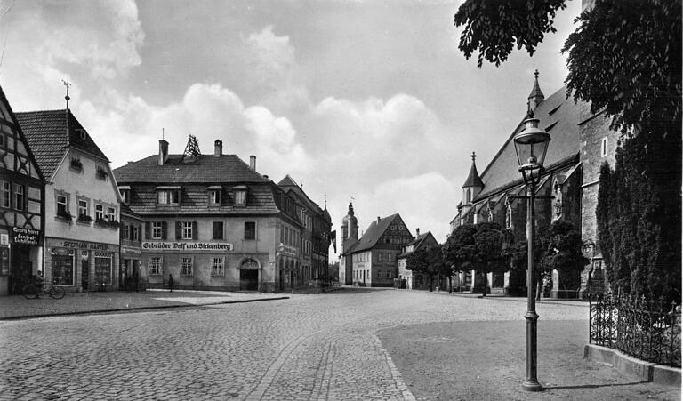 Filiale der nun geeinten Firma &quot;Gebr. Wolf und Sickenberg&quot; am Marktplatz in Gerolzhofen.