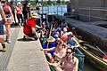 Volle Konzentration herrschte beim Schleusen an der Bootsschleuse in Volkach.