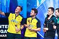 Beim Selfie der Doppel-Finalisten (von links Mattias Falck, Kristian Karlsson, Kilian Ort und Ricardo Walther) hatte Kilian Ort schon leichte Corona-Symptome.