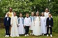 Die Kommunionkinder aus Saal, Wülfershausen und Eichenhausen feierten in der Findelbergkirche ihre erste heilige Kommunion. Pater Jose und Pastoralreferentin Karina Dietz begleiteten die Kinder zum Tisch des Herrn.