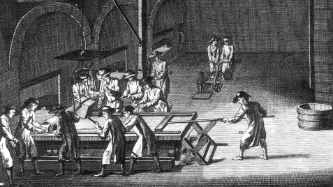 Der Prototyp eines von de Nehou ab 1688 entwickelten Gusstisches. Der Prototyp eines von de Nehou ab 1688 entwickelten Gusstisches. 