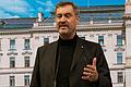 Der bayerische Ministerpräsident Markus Söder (CSU) spricht bei einer Pressekonferenz im tschechischen Regierungssitz in Prag. Am 16. Dezember kommt der Ministerpräsident auch nach Schweinfurt.