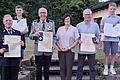 Standen beim Ehrungsabend im Mittelpunkt: (von links) Michael Wiesmann, Jakob Wiesmann, Klaus Reinfurt, Bürgermeisterin Agnes Engelhardt, Jürgen Leimeister und Bastian Schwab.