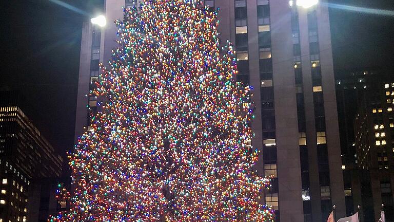 Weihnachtszeit in New York       -  An der Eisfläche steht auch einer der berühmtesten Weihnachtsbäume der Welt. (Archivbild)